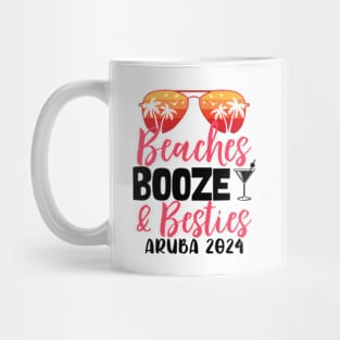 Girls Trip Beaches Booze and Besties Aruba 2024 Mug